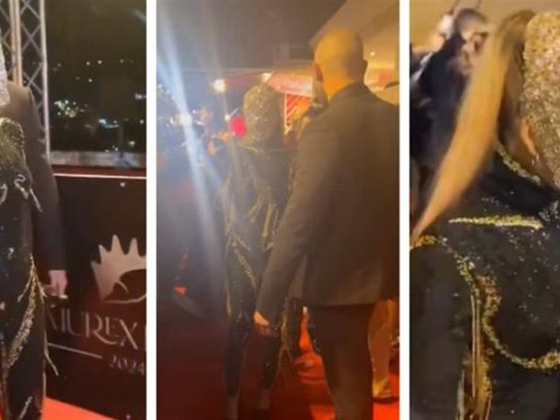 على طريقة «تووليت».. باميلا الكيك تظهر بـإطلالة غريبة في حفل جوائز 