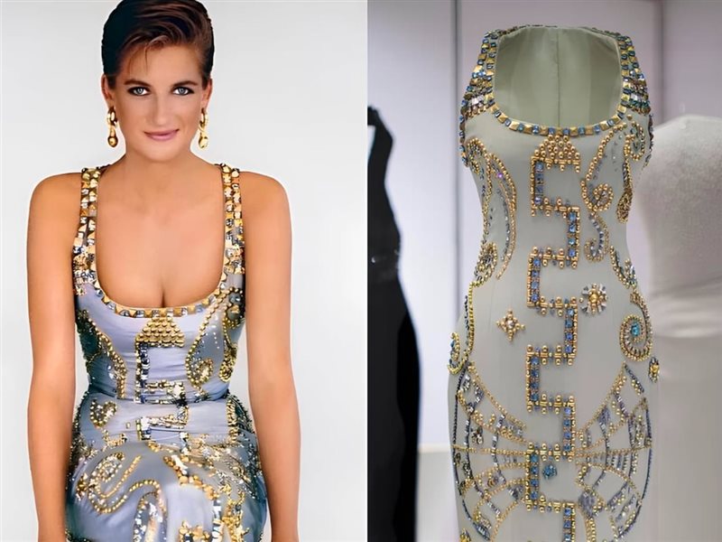 فستان فيرساتشي الخاص بالأميرة ديانا يُعرض مجددًا بتفاصيل فريدة