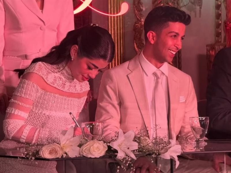 شاهد.. تحضيرات ليلى زاهر لعقد قرانها على هشام جمال