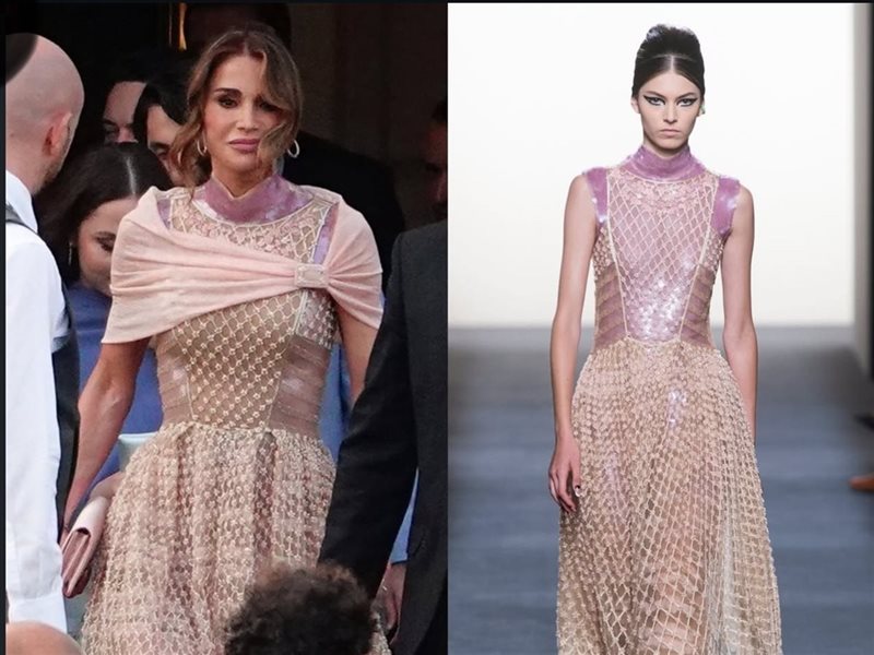 الملكة رانيا تتألق بإطلالة ناعمة وأنيقة في افتتاح زفاف جيف بيزوس