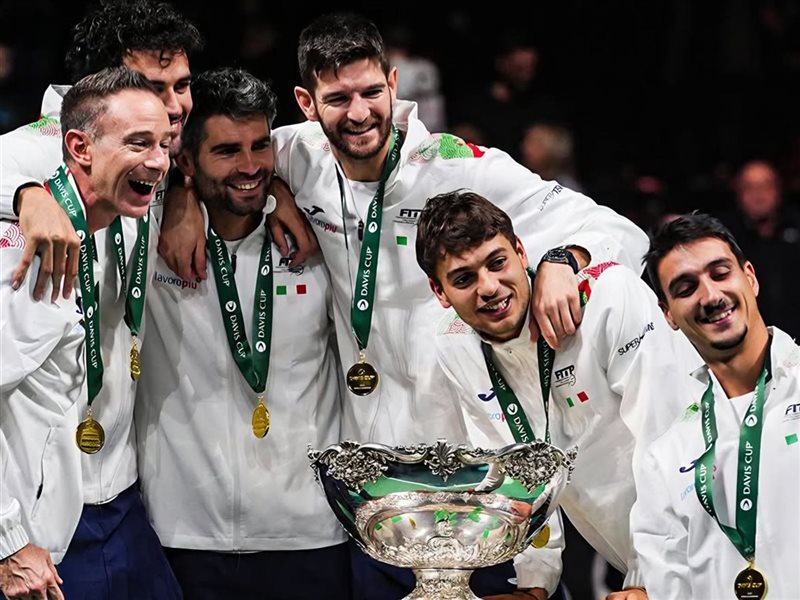  إيطاليا أول فريق يحقق ثلاثية متتالية منذ 1971 في كأس ديفيز